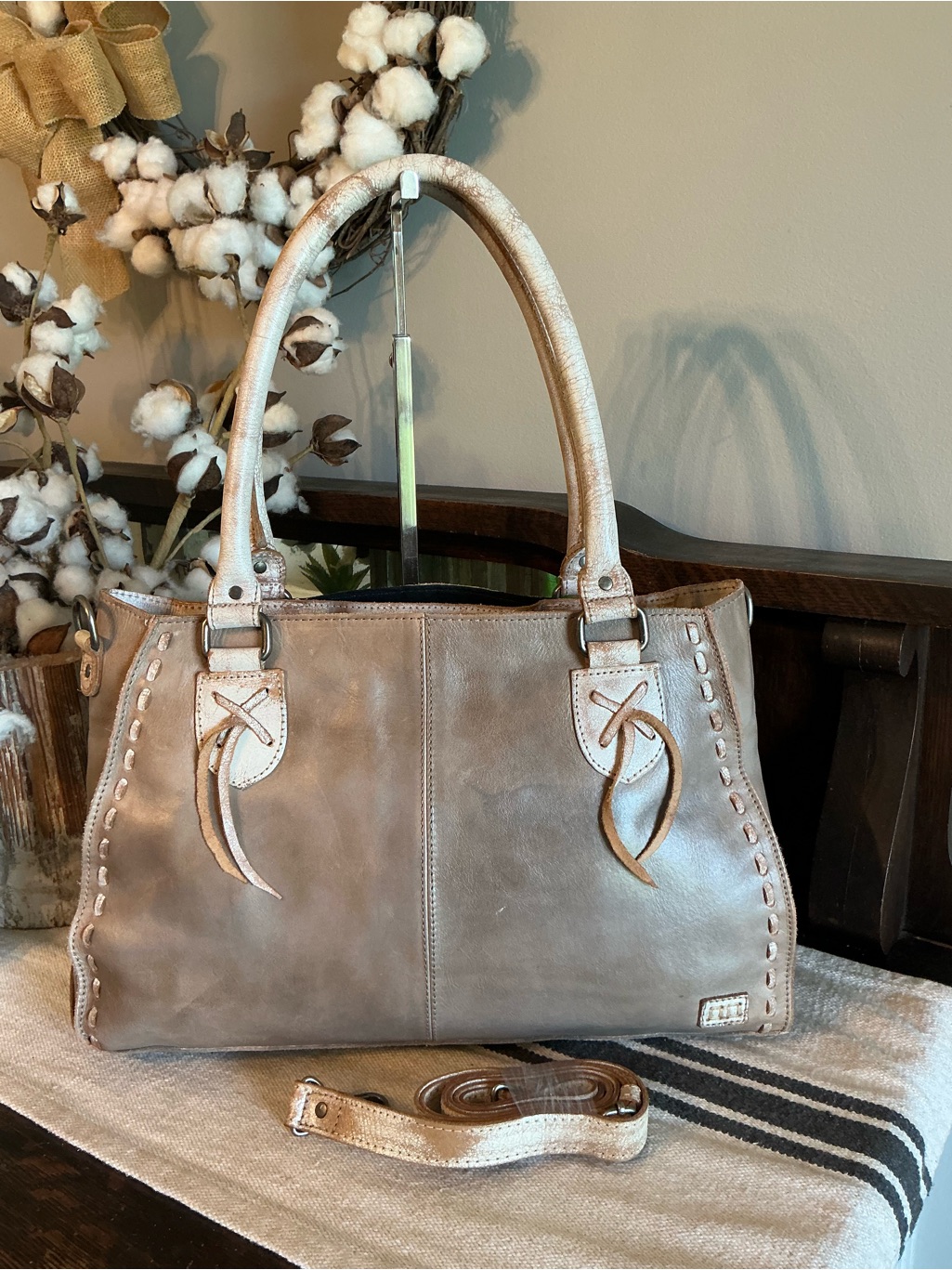 Nwot Bed Stu Rockababy Satchel Crossbody Shoulder Bag Icicle Rustic Nectar $295